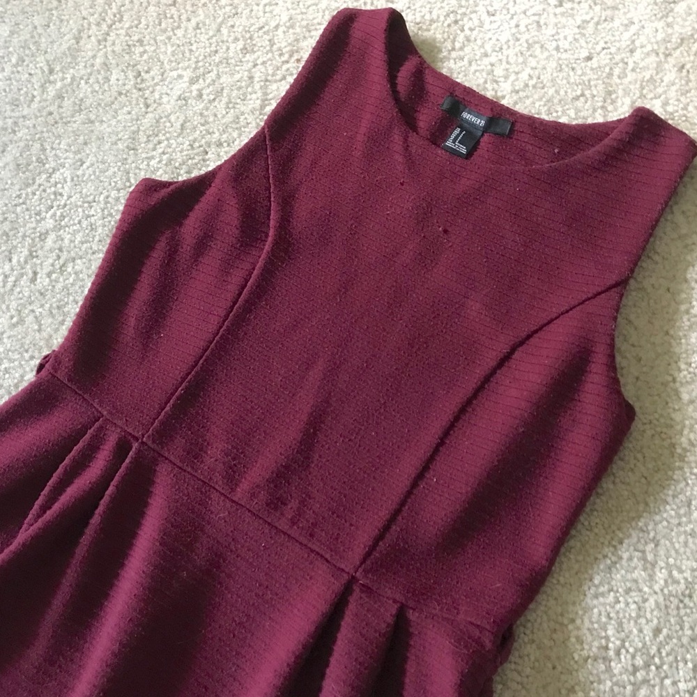 Forever 21 Maroon Skater Dress - Small - Picture 2 of 2